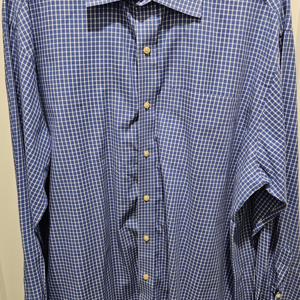 TOMMY HILFIGER ithaca long sleeve dress shirt SIZE 16.5x33 BLUE LL25